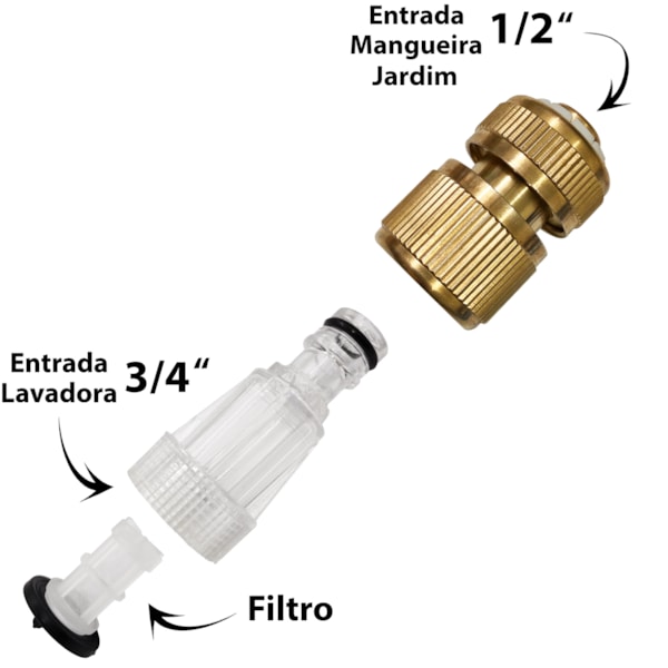 Engate 3/4 Macho e Fêmea Latão Com Filtro de Entrada de Água Para Lavadora de Alta Pressão-1d230722-e0e8-440a-96c3-49119de6a817