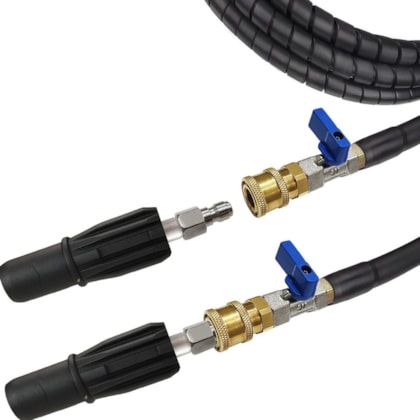 Kit Engate Rápido Bico Regulável e Mangueira Nylon Com Proteção