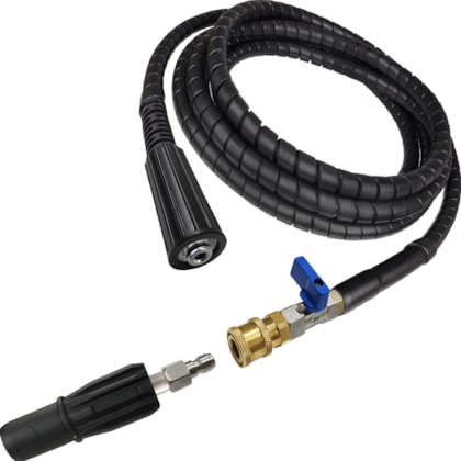 Kit Engate Rápido Bico Regulável Mangueira Nylon Com Proteção e Conexão Modelo 22