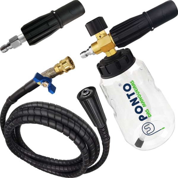 Kit Engate Rápido Snow Foam Latão Bico Regulável e Mangueira Aço Com Proteção-07f1dbd4-0bba-459b-b792-2d62a3e358c8