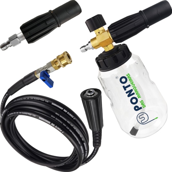 Kit Engate Rápido Snow Foam Latão Bico Regulável e Mangueira Nylon-2302e136-3571-4421-91de-097e9139b5ba
