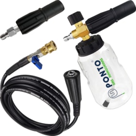 Kit Engate Rápido Snow Foam Latão Bico Regulável e Mangueira Nylon