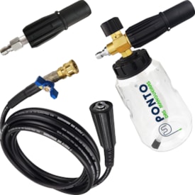 Kit Engate Rápido Snow Foam Latão Bico Regulável e Mangueira Nylon