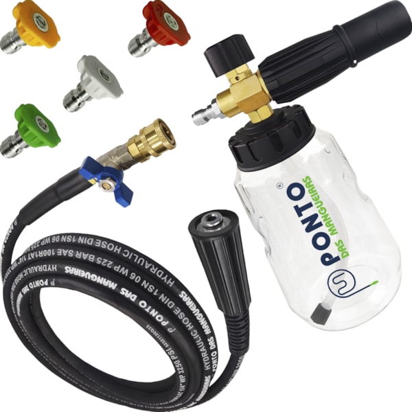 Kit Engate Rápido Snow Foam Latão Bicos Coloridos e Mangueira Aço-bac64086-a2f6-4956-a98e-08b1412fc2f4