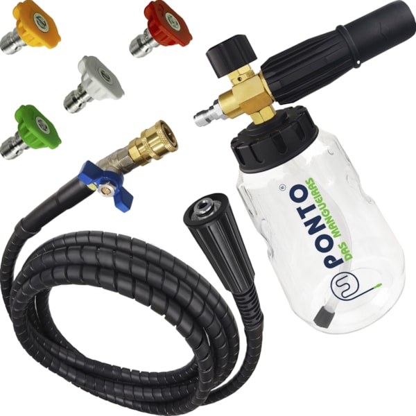 Kit Engate Rápido Snow Foam Latão Bicos Coloridos e Mangueira Aço Com Proteção-e2660356-1d2f-48bf-aae6-70ab8a6bcec8