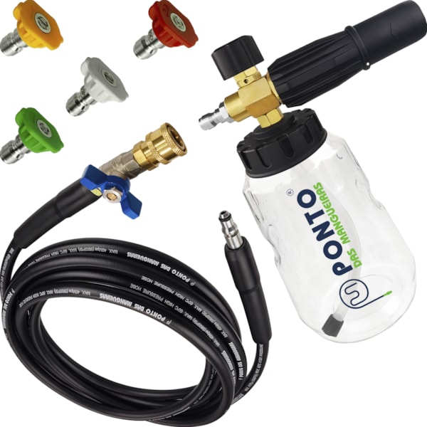 Kit Engate Rápido Snow Foam Latão Bicos Coloridos e Mangueira Nylon - Conexão M47-2cbace13-2546-4bf8-924b-45c307b827cb